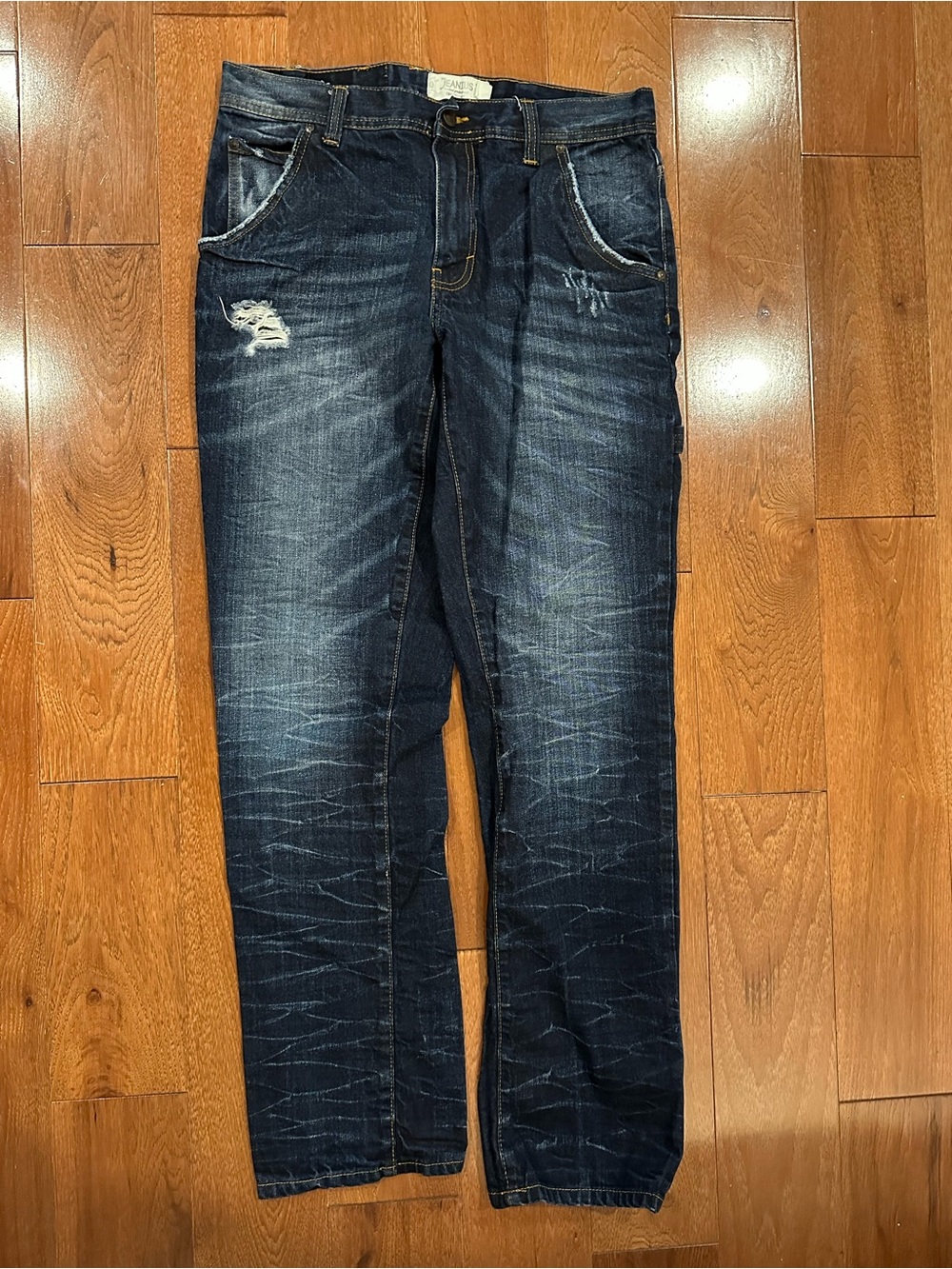 Akademiks 32x34 Jeanius Ripped Straight Jeans